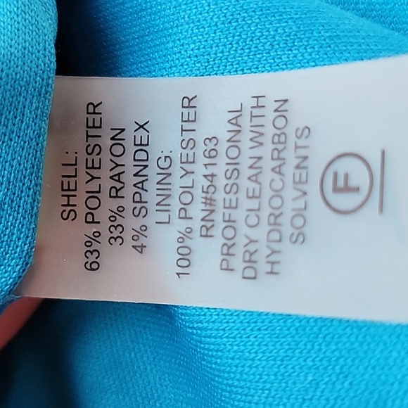 Calvin Klein Ruched Sheath Dress Turquoise Size 12 - Picture 12 of 13